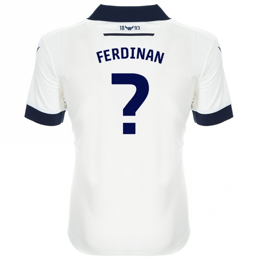 Hombre Fútbol Camiseta Marselino Ferdinan #0 Blanco Azul Marino 2ª Equipación 2024/25 Perú