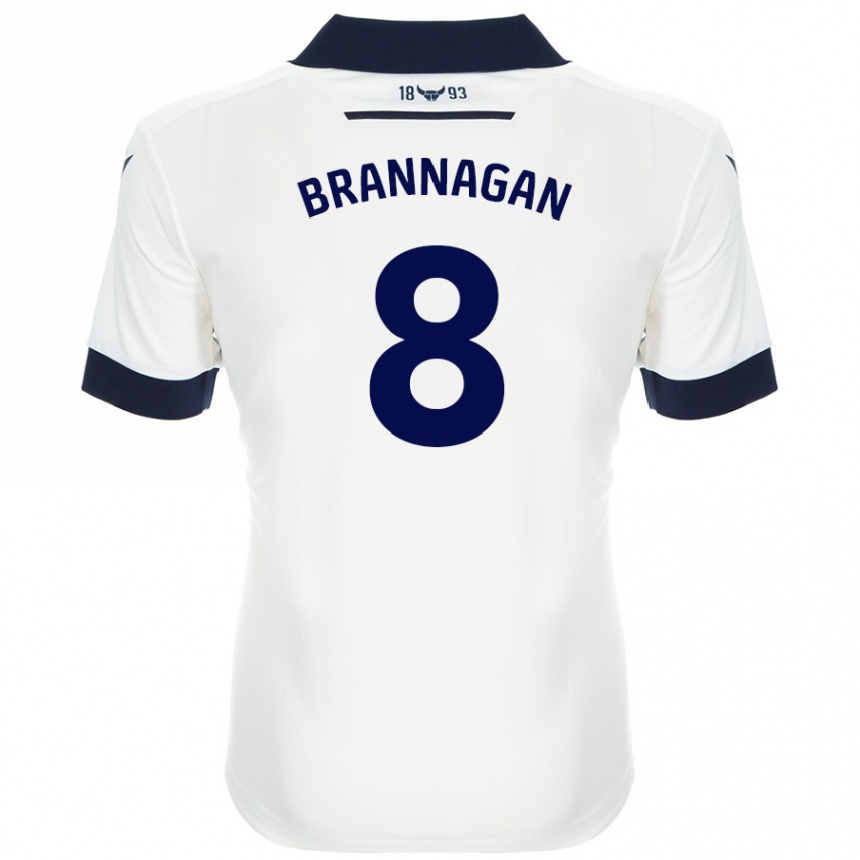 Hombre Fútbol Camiseta Cameron Brannagan #8 Blanco Azul Marino 2ª Equipación 2024/25 Perú