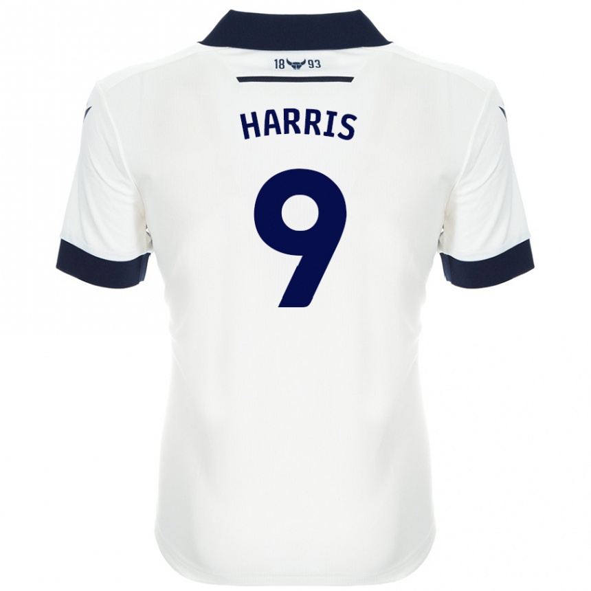 Hombre Fútbol Camiseta Mark Harris #9 Blanco Azul Marino 2ª Equipación 2024/25 Perú