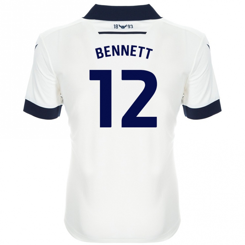 Hombre Fútbol Camiseta Joe Bennett #12 Blanco Azul Marino 2ª Equipación 2024/25 Perú