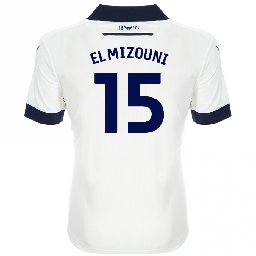 Hombre Fútbol Camiseta Idris El Mizouni #15 Blanco Azul Marino 2ª Equipación 2024/25 Perú