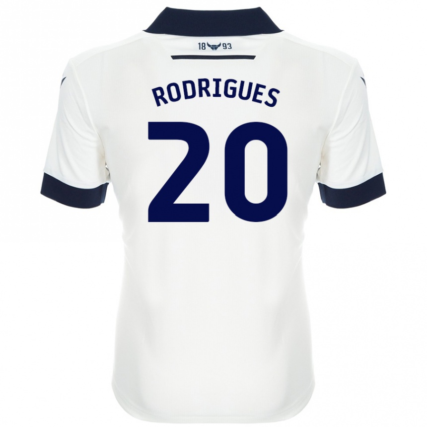 Hombre Fútbol Camiseta Rúben Rodrigues #20 Blanco Azul Marino 2ª Equipación 2024/25 Perú