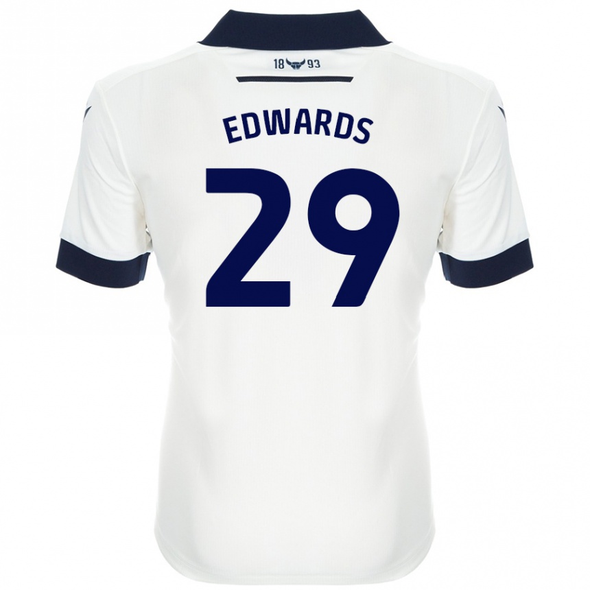 Hombre Fútbol Camiseta Kyle Edwards #29 Blanco Azul Marino 2ª Equipación 2024/25 Perú