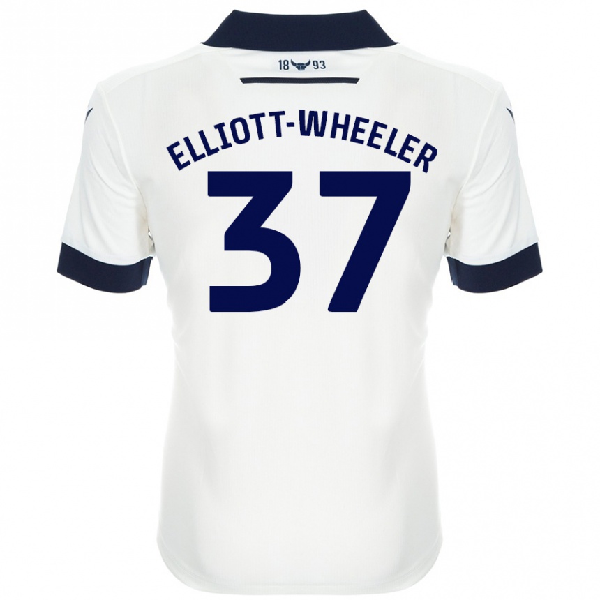 Hombre Fútbol Camiseta Aidan Elliott-Wheeler #37 Blanco Azul Marino 2ª Equipación 2024/25 Perú