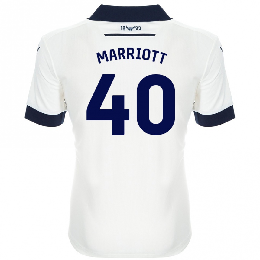 Hombre Fútbol Camiseta Monty Marriott #40 Blanco Azul Marino 2ª Equipación 2024/25 Perú