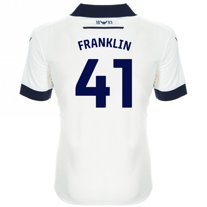 Hombre Fútbol Camiseta George Franklin #41 Blanco Azul Marino 2ª Equipación 2024/25 Perú