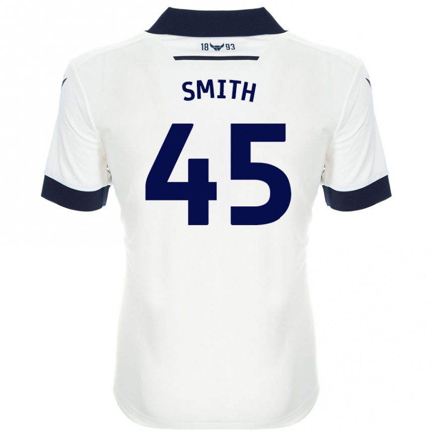 Hombre Fútbol Camiseta Max Smith #45 Blanco Azul Marino 2ª Equipación 2024/25 Perú