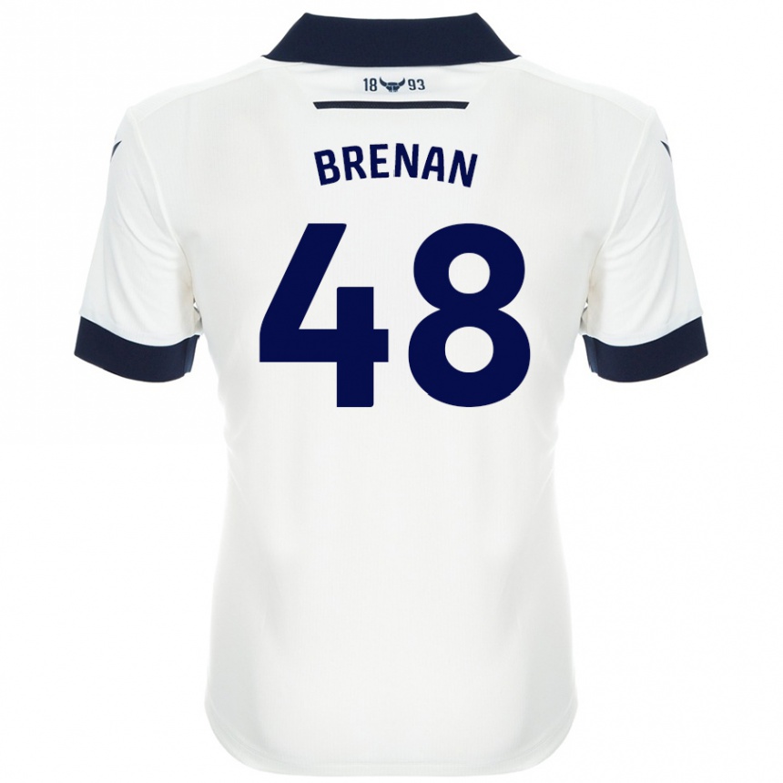 Hombre Fútbol Camiseta Tobias Brenan #48 Blanco Azul Marino 2ª Equipación 2024/25 Perú