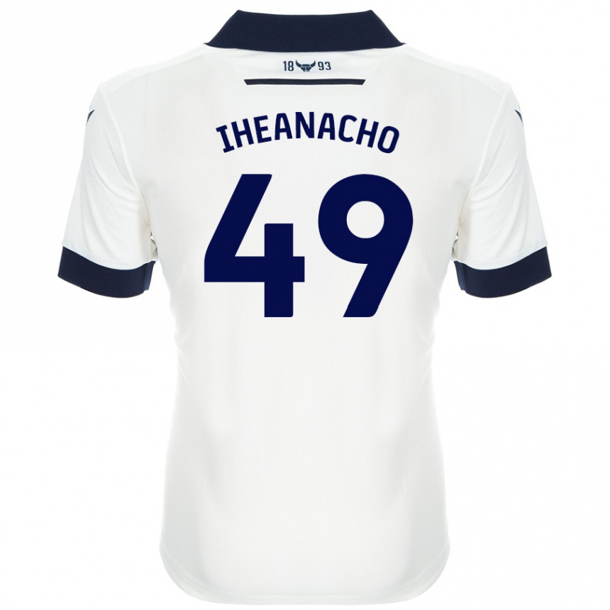 Hombre Fútbol Camiseta Josh Iheanacho #49 Blanco Azul Marino 2ª Equipación 2024/25 Perú