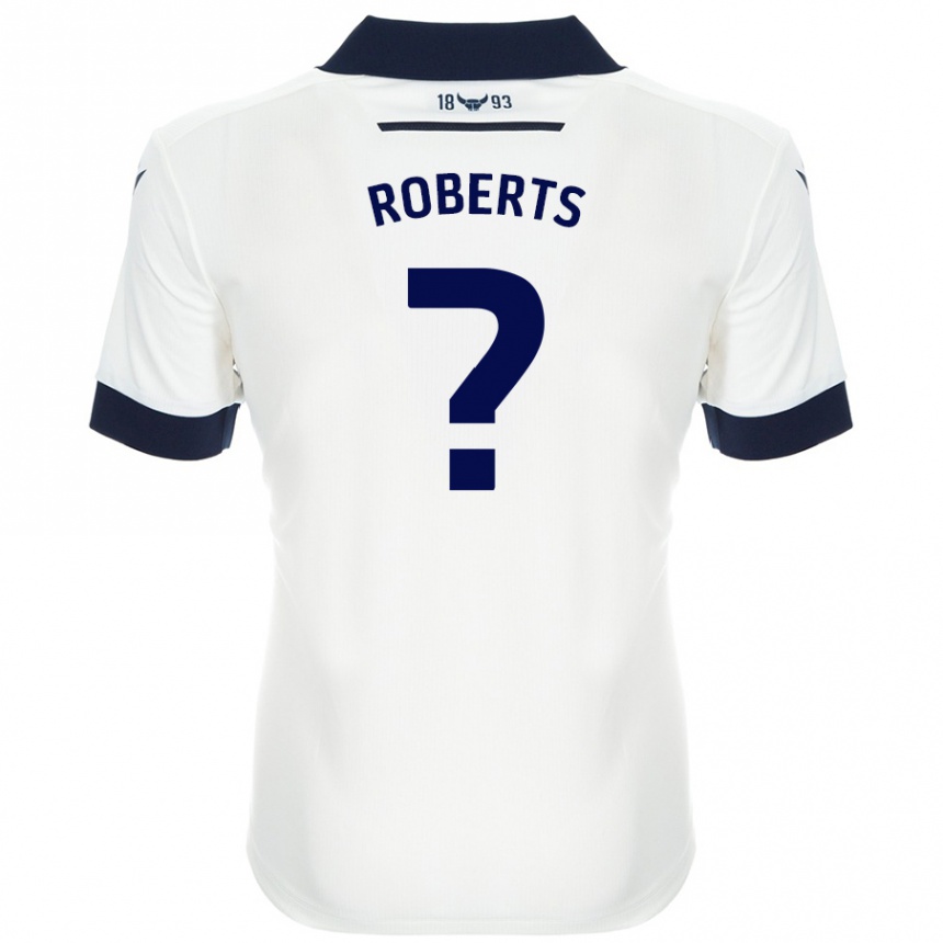 Hombre Fútbol Camiseta Amber Roberts #0 Blanco Azul Marino 2ª Equipación 2024/25 Perú