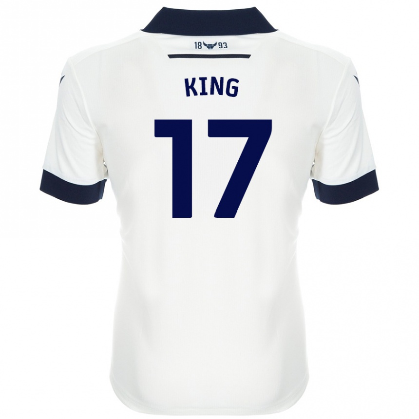 Hombre Fútbol Camiseta Sarah King #17 Blanco Azul Marino 2ª Equipación 2024/25 Perú