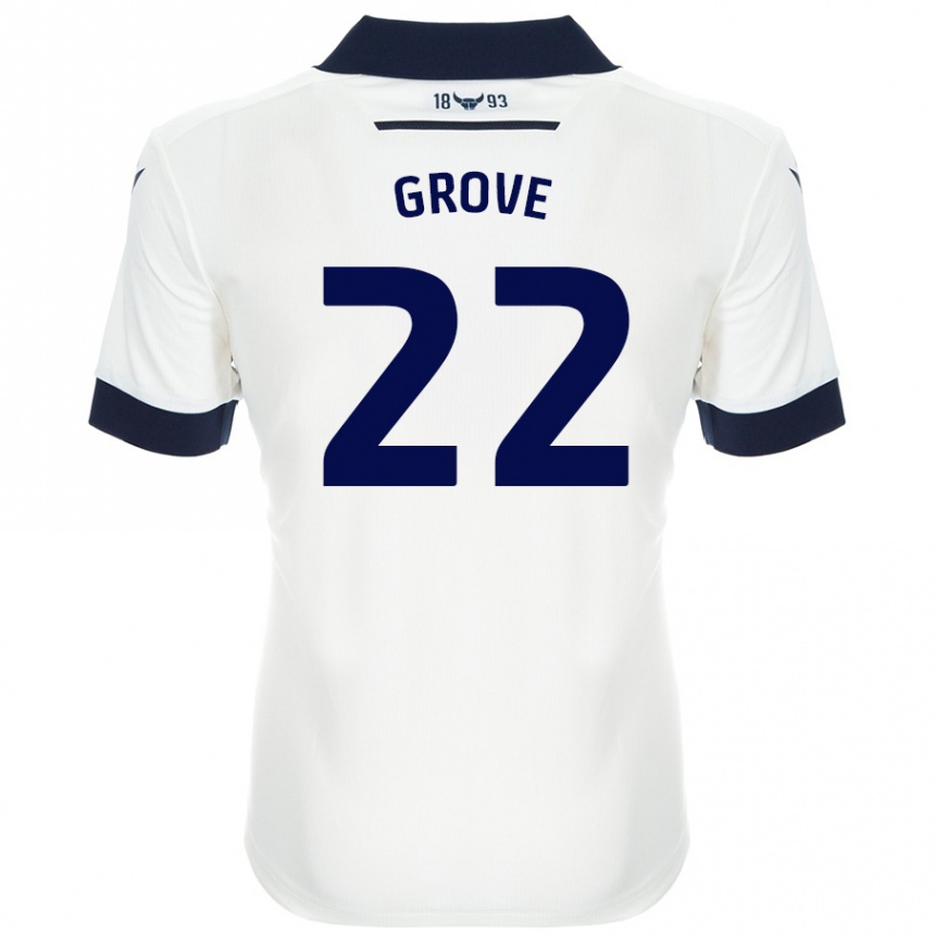 Hombre Fútbol Camiseta Jade Grove #22 Blanco Azul Marino 2ª Equipación 2024/25 Perú