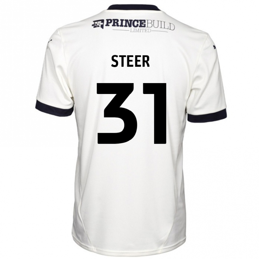 Hombre Fútbol Camiseta Jed Steer #31 Blanquecino Negro 2ª Equipación 2024/25 Perú