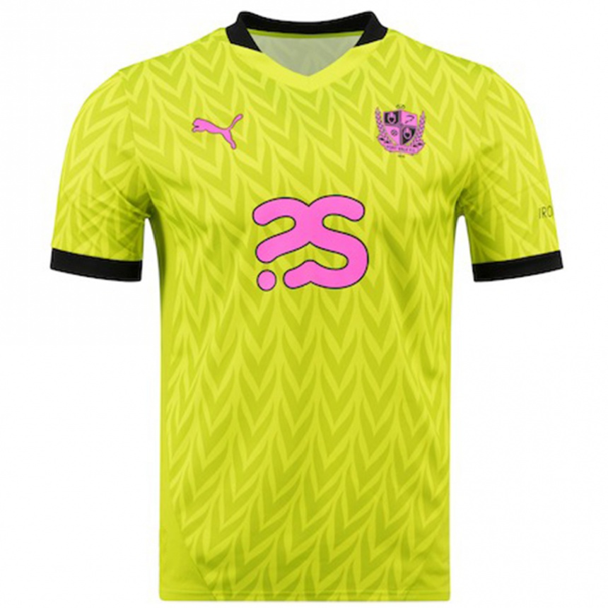 Hombre Fútbol Camiseta Diamond Edwards #25 Verde Fluorescente 2ª Equipación 2024/25 Perú