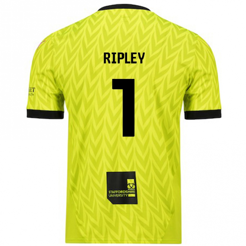 Hombre Fútbol Camiseta Connor Ripley #1 Verde Fluorescente 2ª Equipación 2024/25 Perú