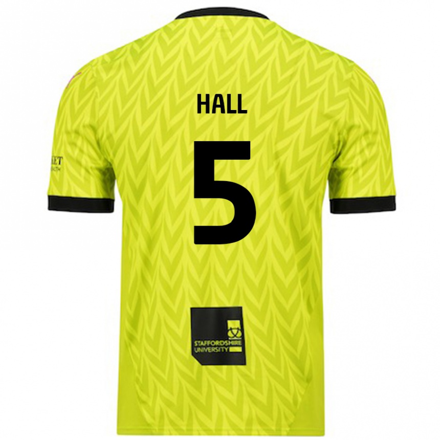 Hombre Fútbol Camiseta Connor Hall #5 Verde Fluorescente 2ª Equipación 2024/25 Perú