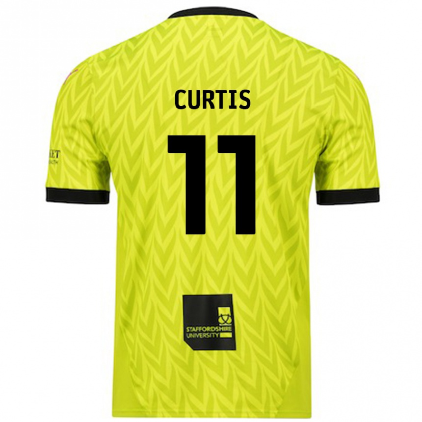 Hombre Fútbol Camiseta Ronan Curtis #11 Verde Fluorescente 2ª Equipación 2024/25 Perú