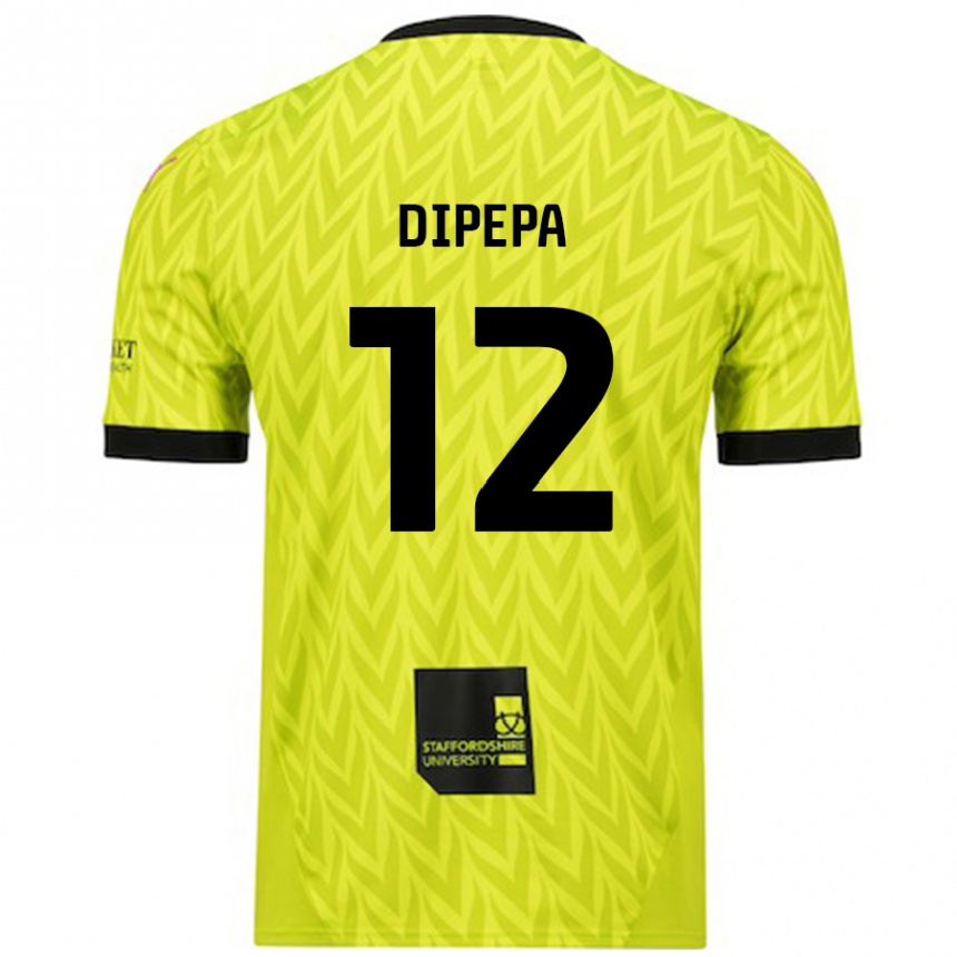 Hombre Fútbol Camiseta Baylee Dipepa #12 Verde Fluorescente 2ª Equipación 2024/25 Perú