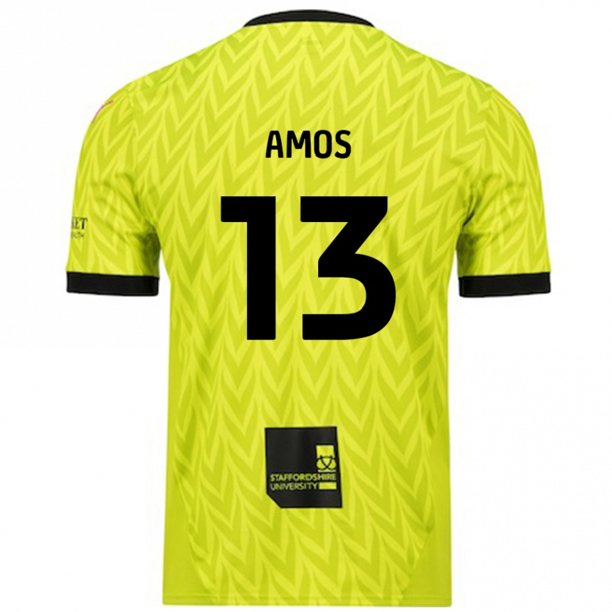 Hombre Fútbol Camiseta Ben Amos #13 Verde Fluorescente 2ª Equipación 2024/25 Perú