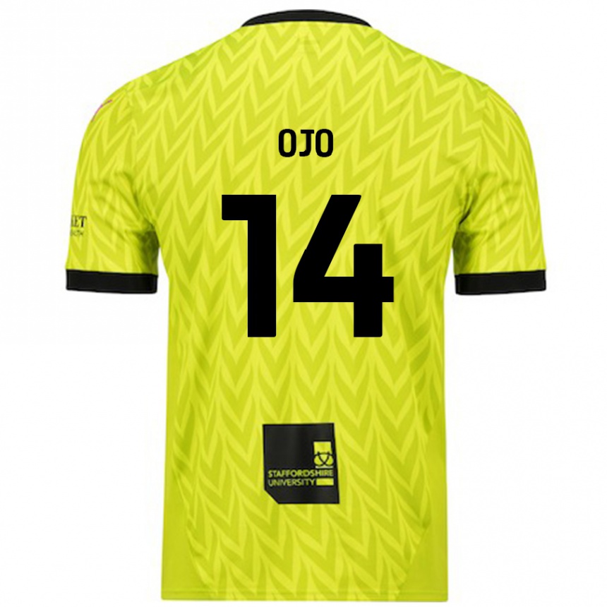 Hombre Fútbol Camiseta Funso Ojo #14 Verde Fluorescente 2ª Equipación 2024/25 Perú