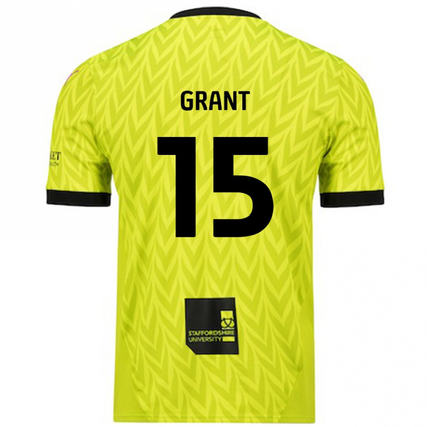 Hombre Fútbol Camiseta Conor Grant #15 Verde Fluorescente 2ª Equipación 2024/25 Perú