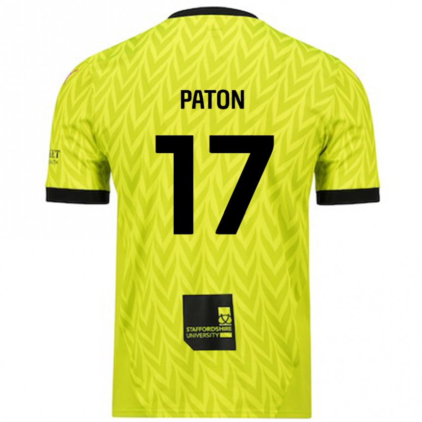 Hombre Fútbol Camiseta Ruari Paton #17 Verde Fluorescente 2ª Equipación 2024/25 Perú