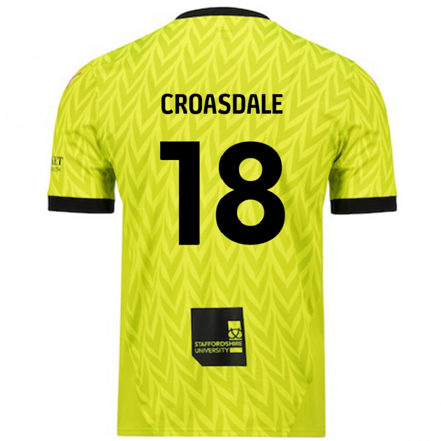 Hombre Fútbol Camiseta Ryan Croasdale #18 Verde Fluorescente 2ª Equipación 2024/25 Perú