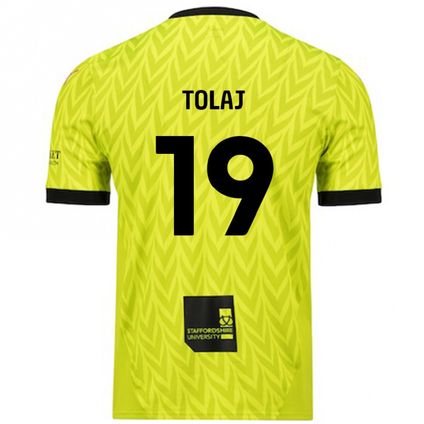 Hombre Fútbol Camiseta Lorent Tolaj #19 Verde Fluorescente 2ª Equipación 2024/25 Perú