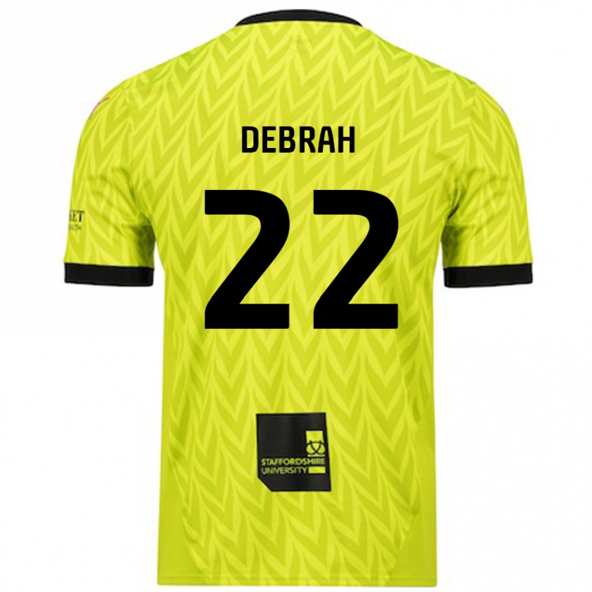 Hombre Fútbol Camiseta Jesse Debrah #22 Verde Fluorescente 2ª Equipación 2024/25 Perú