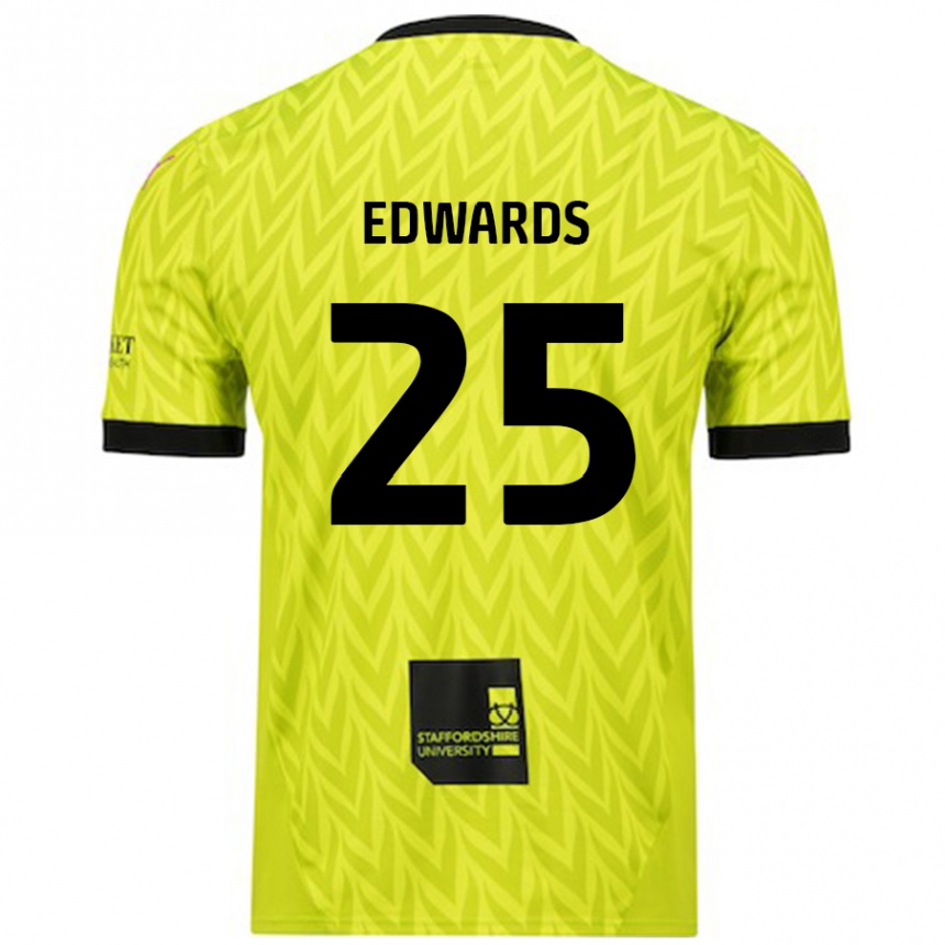 Hombre Fútbol Camiseta Diamond Edwards #25 Verde Fluorescente 2ª Equipación 2024/25 Perú