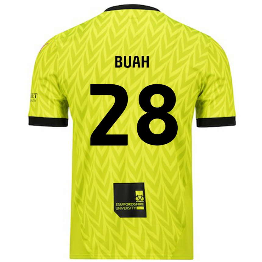 Hombre Fútbol Camiseta Andrew Buah #28 Verde Fluorescente 2ª Equipación 2024/25 Perú