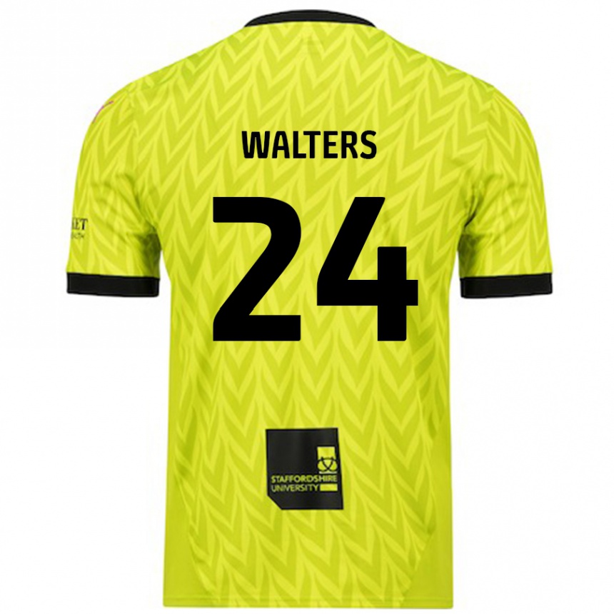 Hombre Fútbol Camiseta Rhys Walters #24 Verde Fluorescente 2ª Equipación 2024/25 Perú