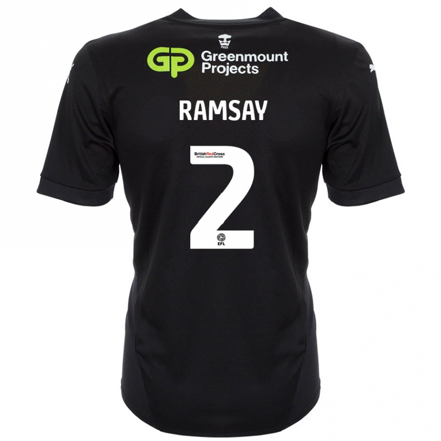 Hombre Fútbol Camiseta Calvin Ramsay #2 Negro 2ª Equipación 2024/25 Perú