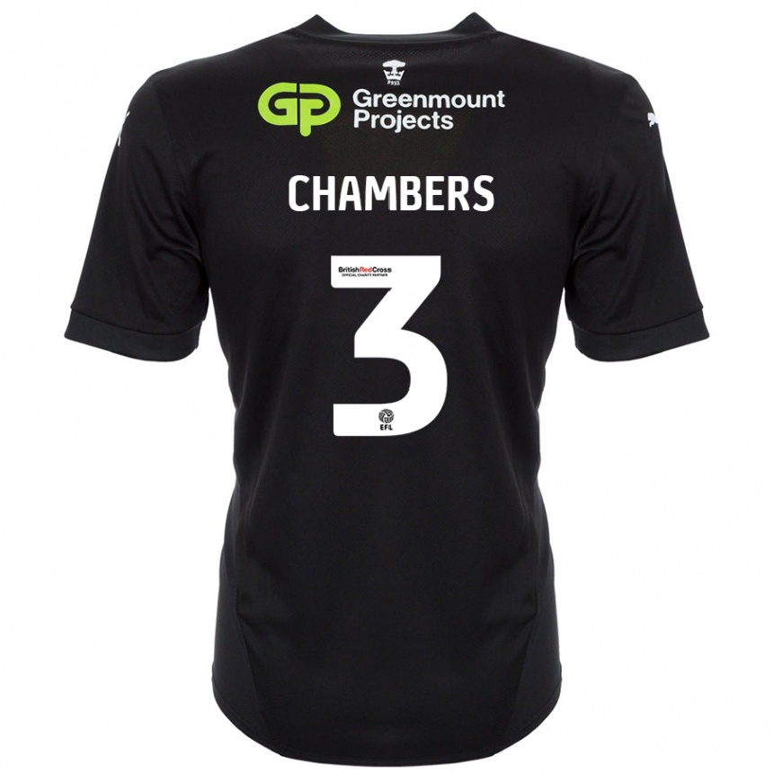 Hombre Fútbol Camiseta Luke Chambers #3 Negro 2ª Equipación 2024/25 Perú