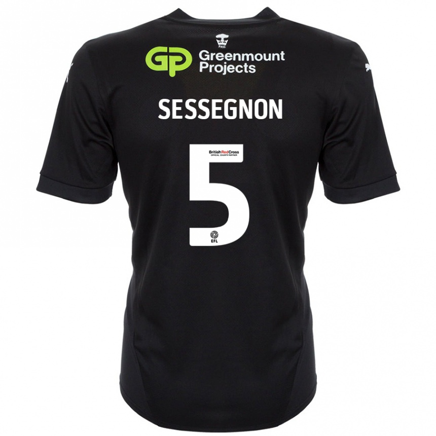 Hombre Fútbol Camiseta Steven Sessegnon #5 Negro 2ª Equipación 2024/25 Perú