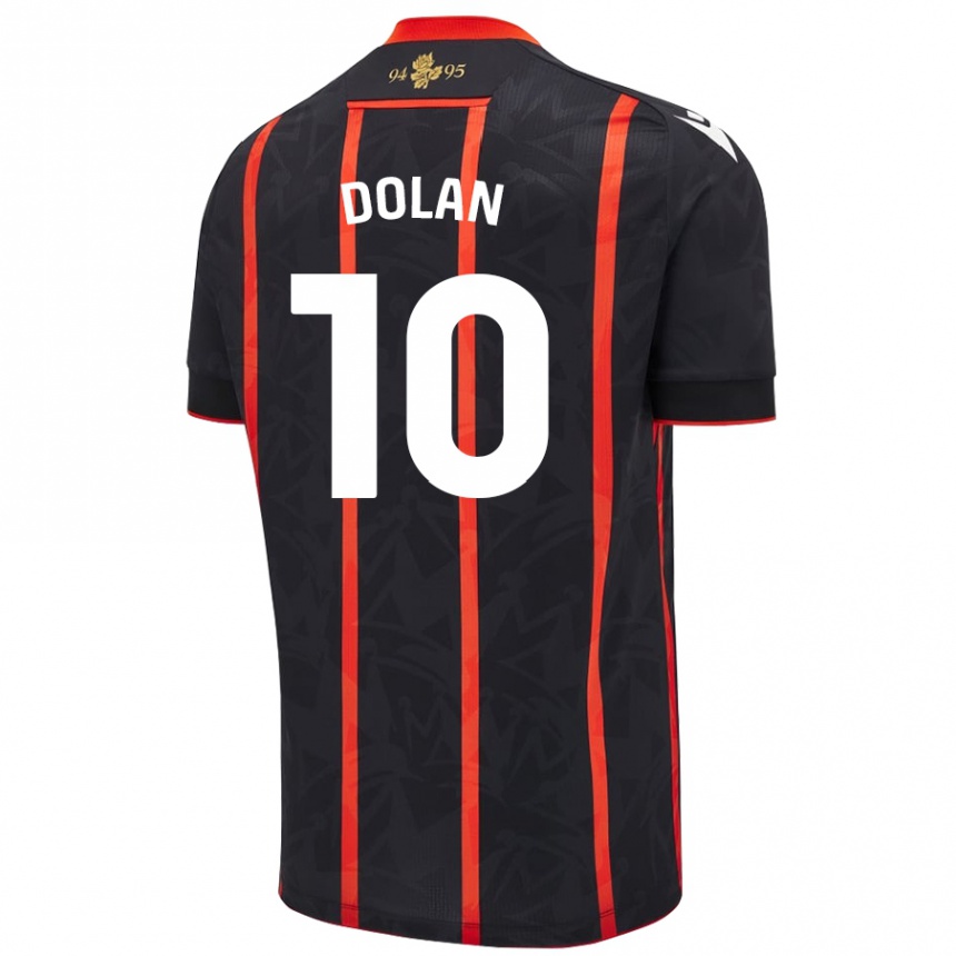 Hombre Fútbol Camiseta Tyrhys Dolan #10 Negro Rojo 2ª Equipación 2024/25 Perú