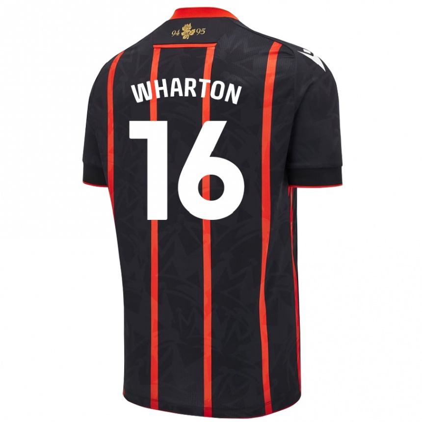 Hombre Fútbol Camiseta Scott Wharton #16 Negro Rojo 2ª Equipación 2024/25 Perú