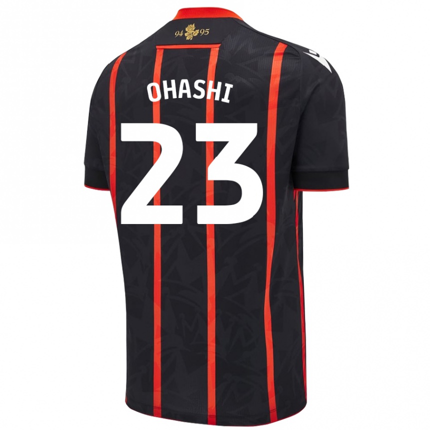 Hombre Fútbol Camiseta Yuki Ohashi #23 Negro Rojo 2ª Equipación 2024/25 Perú