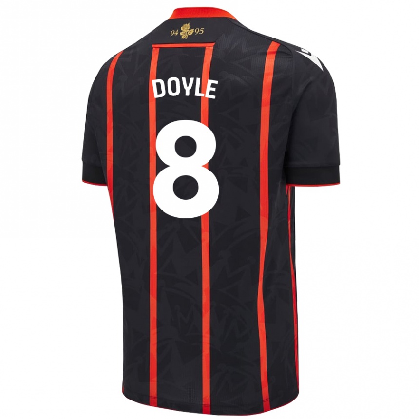 Hombre Fútbol Camiseta Emma Doyle #8 Negro Rojo 2ª Equipación 2024/25 Perú