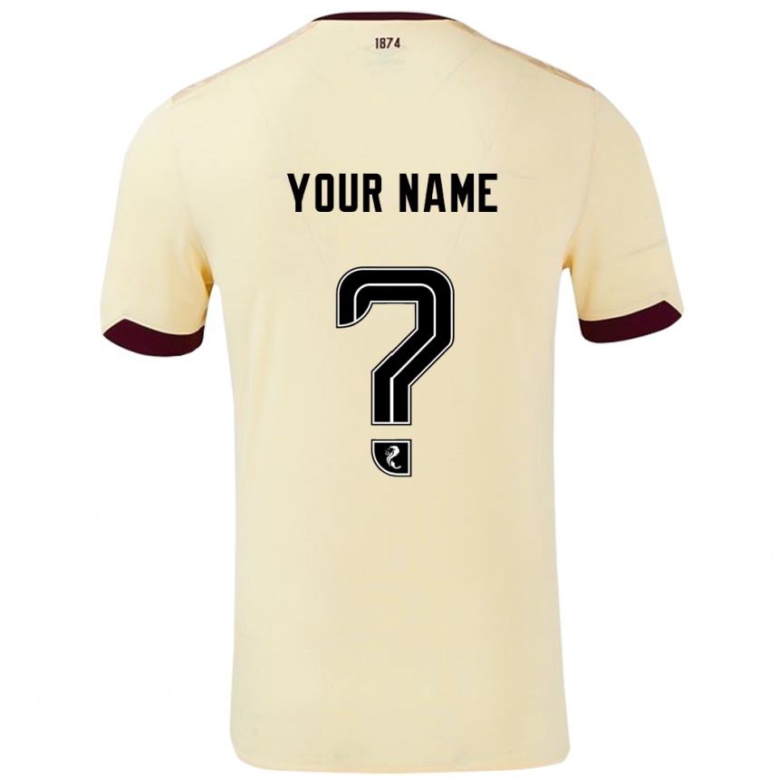 Hombre Fútbol Camiseta Su Nombre #0 Crema Burdeos 2ª Equipación 2024/25 Perú