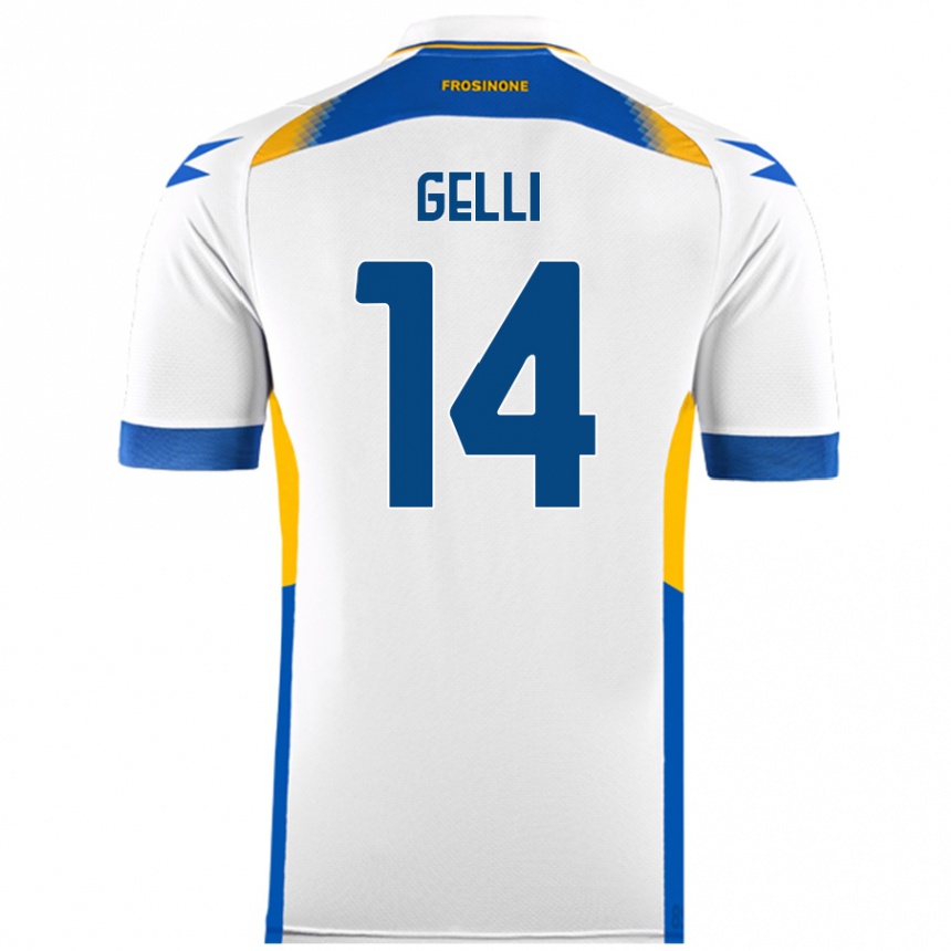 Hombre Fútbol Camiseta Francesco Gelli #14 Blanco 2ª Equipación 2024/25 Perú