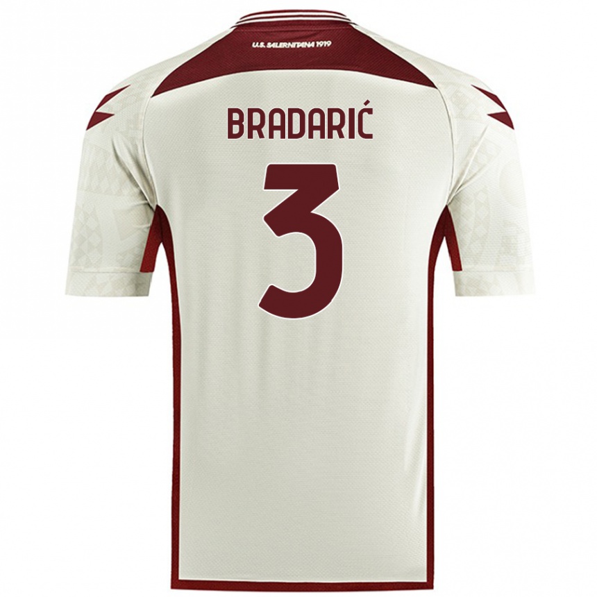 Hombre Fútbol Camiseta Domagoj Bradarić #3 Color Crema 2ª Equipación 2024/25 Perú