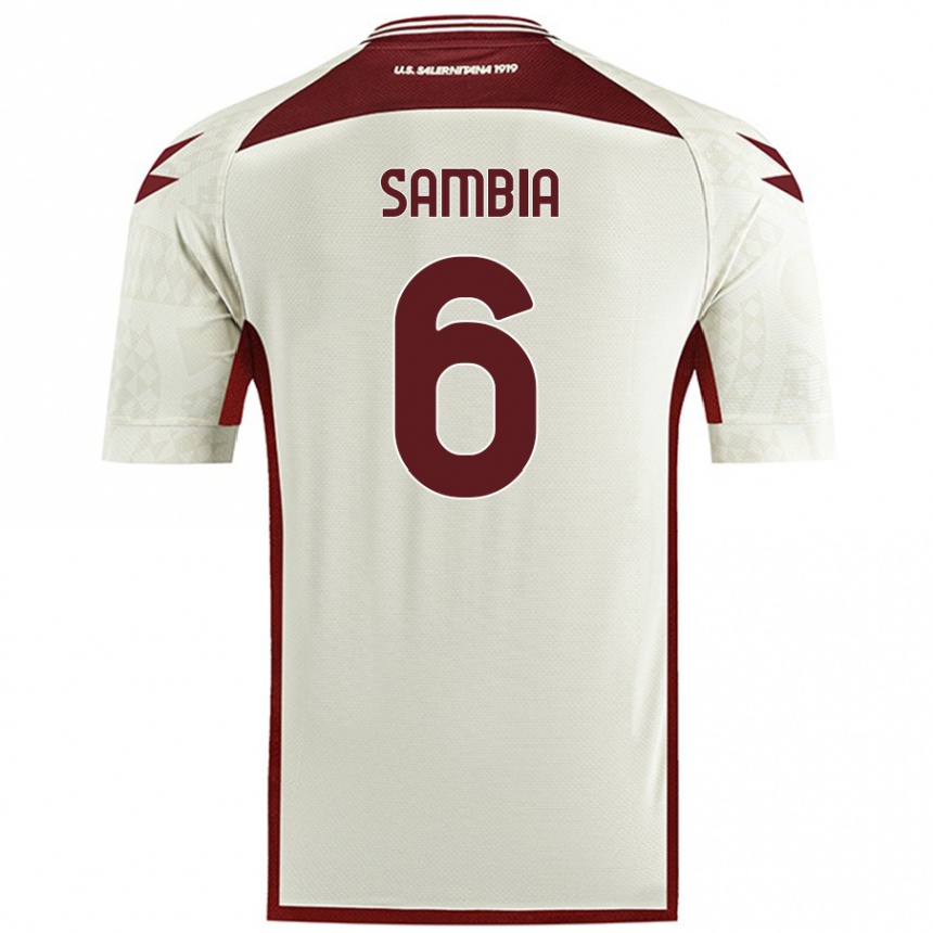 Hombre Fútbol Camiseta Junior Sambia #6 Color Crema 2ª Equipación 2024/25 Perú