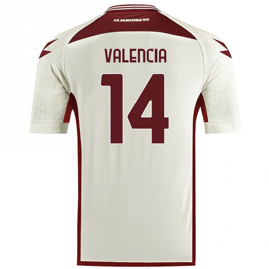 Hombre Fútbol Camiseta Diego Valencia #14 Color Crema 2ª Equipación 2024/25 Perú