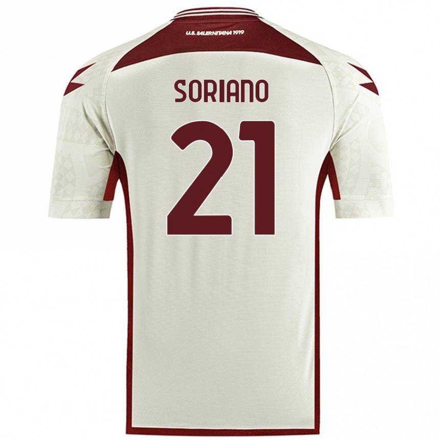 Hombre Fútbol Camiseta Roberto Soriano #21 Color Crema 2ª Equipación 2024/25 Perú