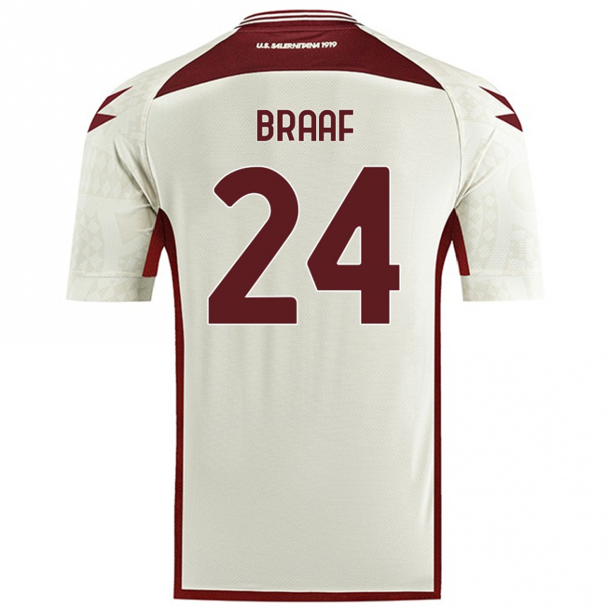 Hombre Fútbol Camiseta Jayden Braaf #24 Color Crema 2ª Equipación 2024/25 Perú