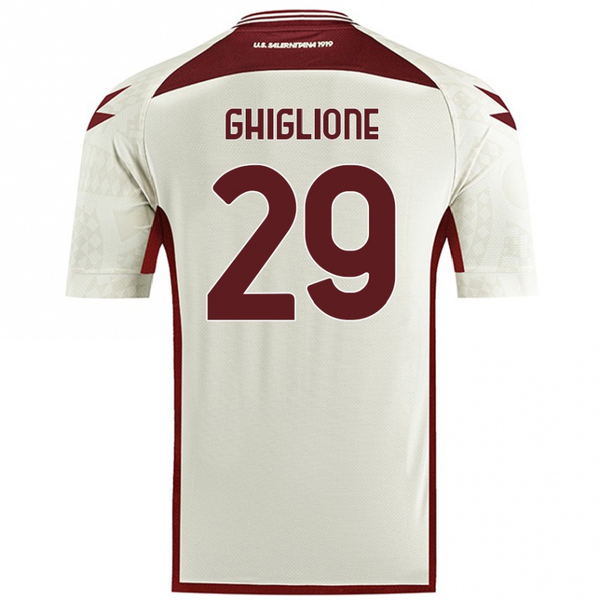 Hombre Fútbol Camiseta Paolo Ghiglione #29 Color Crema 2ª Equipación 2024/25 Perú