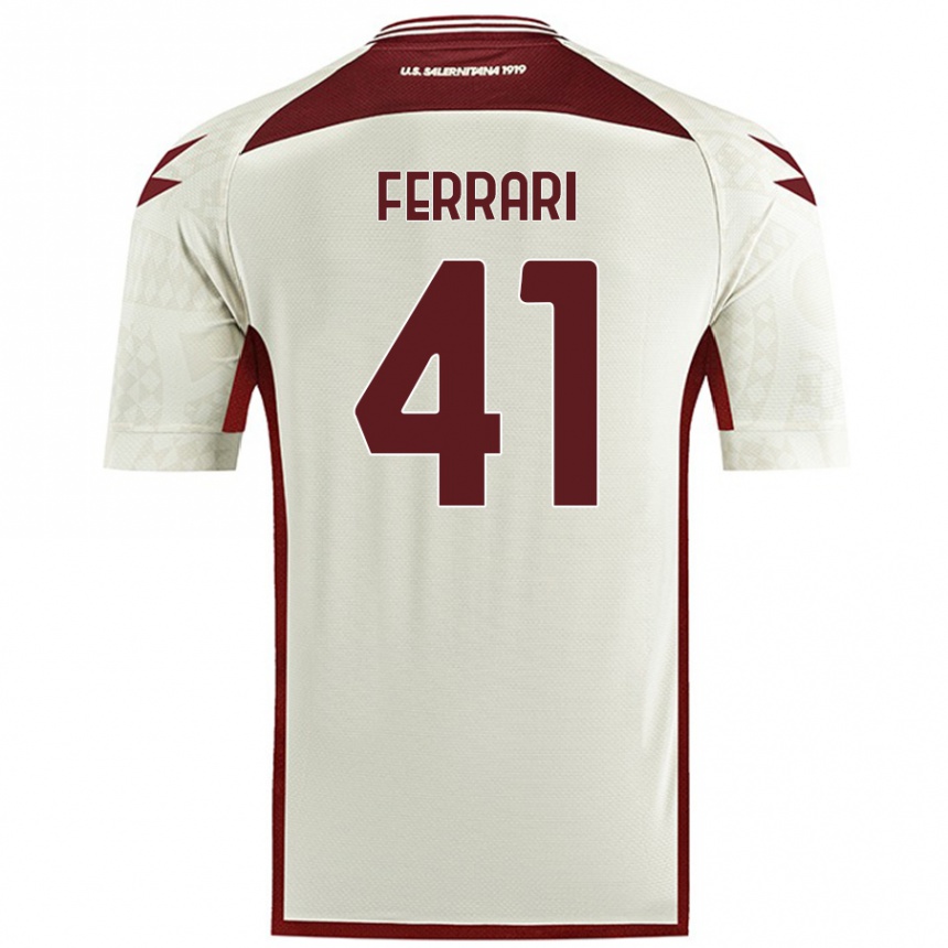 Hombre Fútbol Camiseta Tommaso Ferrari #41 Color Crema 2ª Equipación 2024/25 Perú