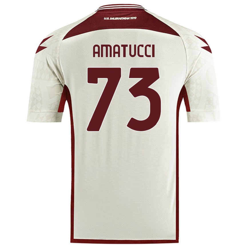 Hombre Fútbol Camiseta Lorenzo Amatucci #73 Color Crema 2ª Equipación 2024/25 Perú