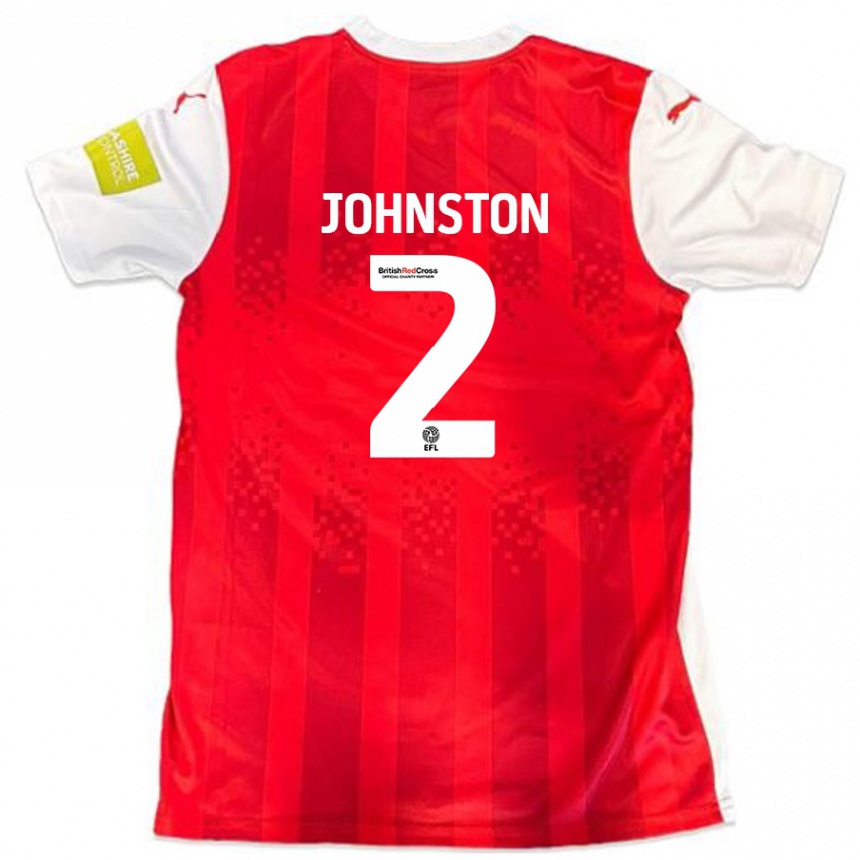 Mujer Fútbol Camiseta Carl Johnston #2 Rojo Blanco 1ª Equipación 2024/25 Perú